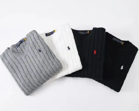Polo Ralph Lauren Cable Knit V-Neck Sweaters