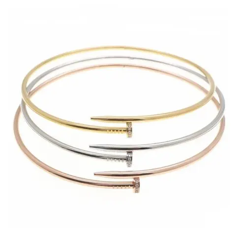 Three-Tone Nail Bracelet Set