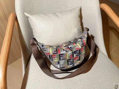 Fendi Monogram Print Saddle Bag