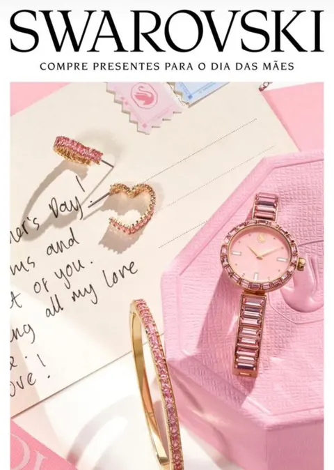 Swarovski Pink Crystal Watch and Jewelry Collection
