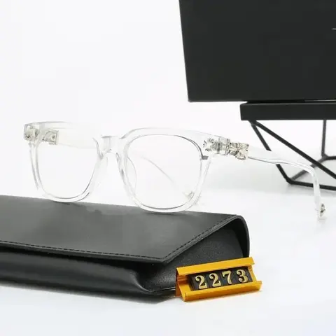 Transparent Frame Glasses with Crystal Accents and Case