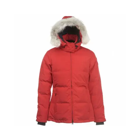 Red Puffer Jacket with Fur Hood