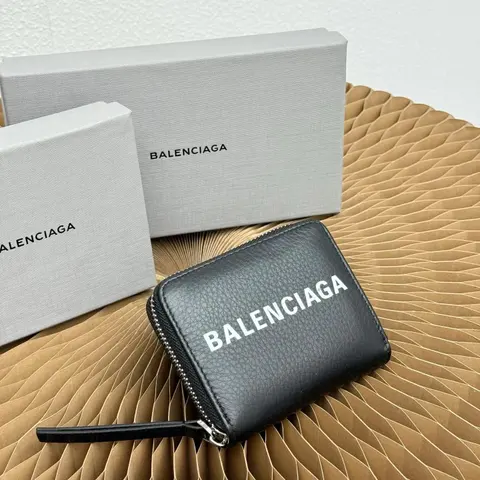 Balenciaga Logo Zip Wallet