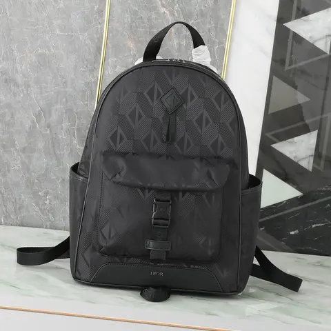 Dior Black Geometric Pattern Backpack