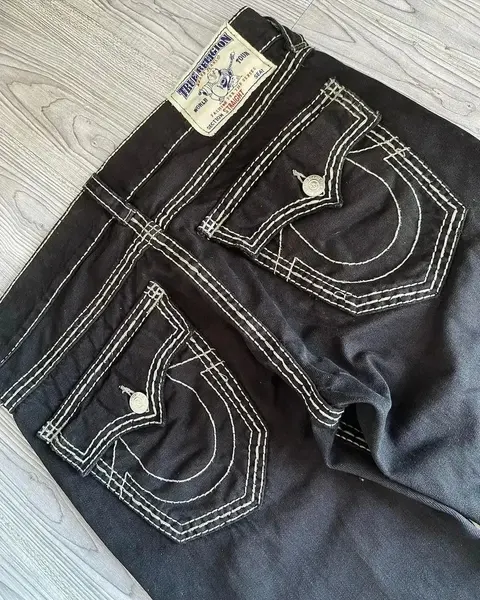 True Religion Black Straight Leg Jeans