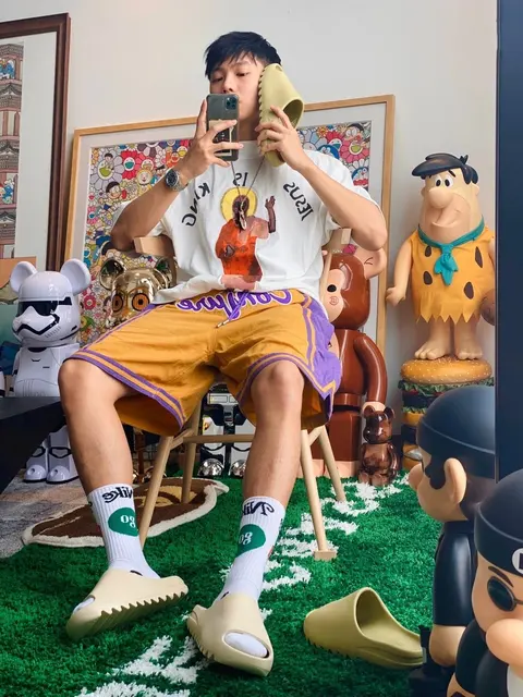 Lakers Basketball Shorts with Purple Trim