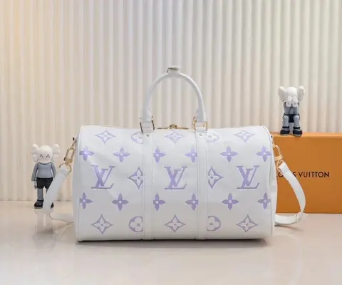 Louis Vuitton White Monogram Keepall Bag