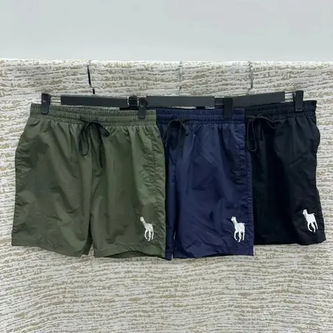 Llama Embroidered Swim Shorts - Green, Navy, Black