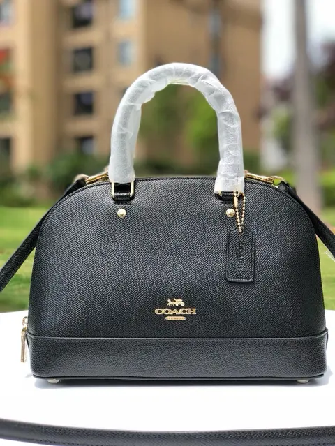 Coach Black Leather Satchel Handbag