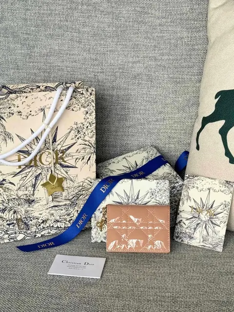 Dior Oblique Print Wallet with Matching Packaging
