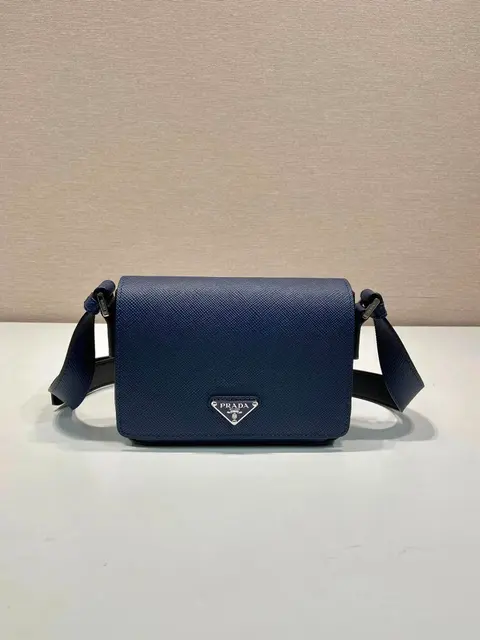 Prada Navy Blue Saffiano Leather Crossbody Bag