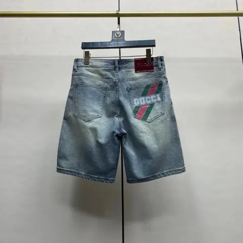 Gucci Denim Shorts with Logo Patch