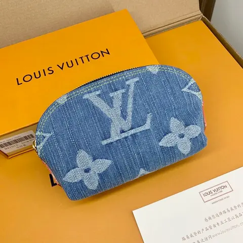 Louis Vuitton Denim Monogram Flower Pouch