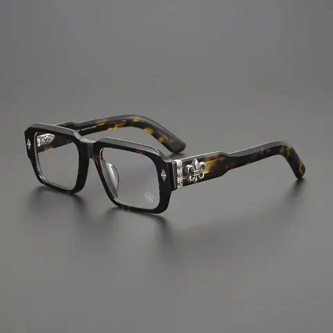 Fleur-de-Lis Decorated Tortoiseshell Eyeglasses