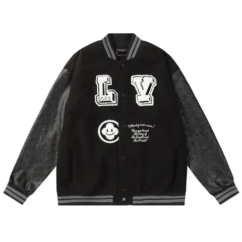 LV Monogram Embroidered Varsity Jacket