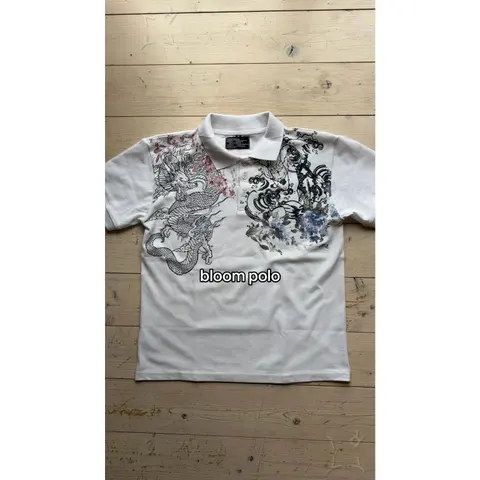 bloom polo Dragon Floral Print Polo Shirt