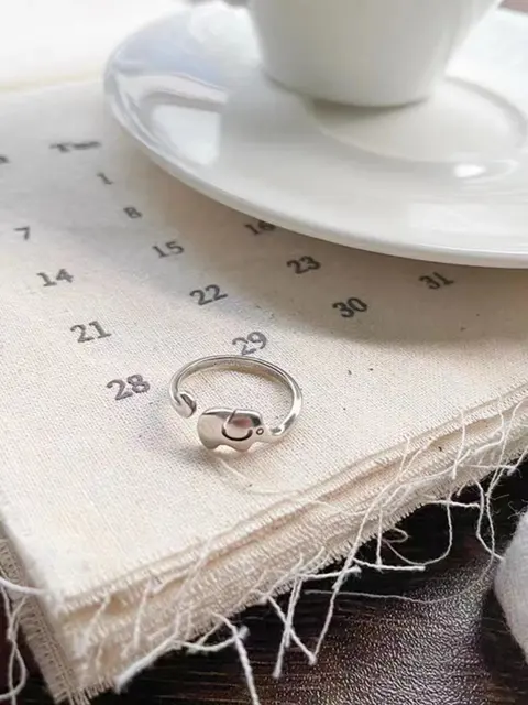 Minimalist Elephant Tail Ring - Hypoallergenic Adjustable Open Band Ring