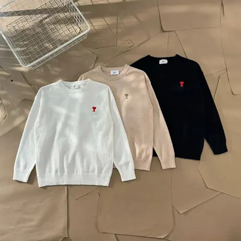 Heart Embroidered Crewneck Sweaters