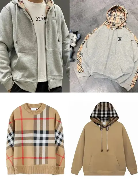 Burberry-Style Plaid Hoodies and Sweaters Collection