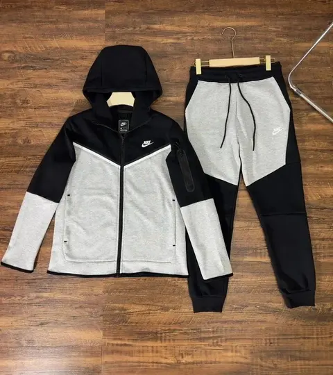 Nike Black and Gray Hoodie and Jogger Set