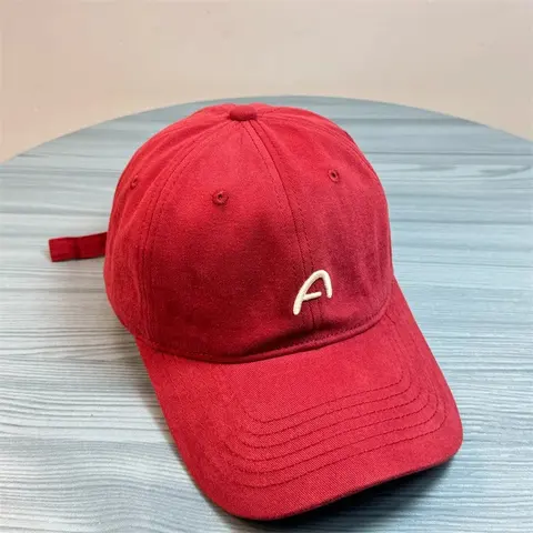 Red Baseball Cap with White 'A' Logo
