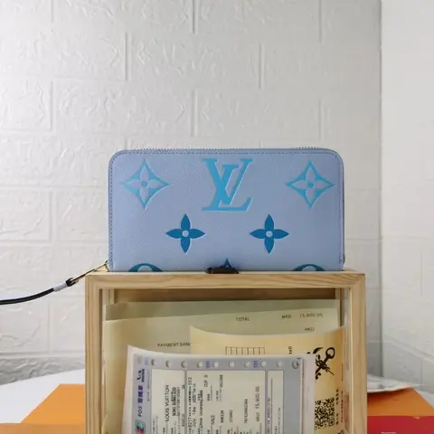 Louis Vuitton Blue Monogram Zip Wallet