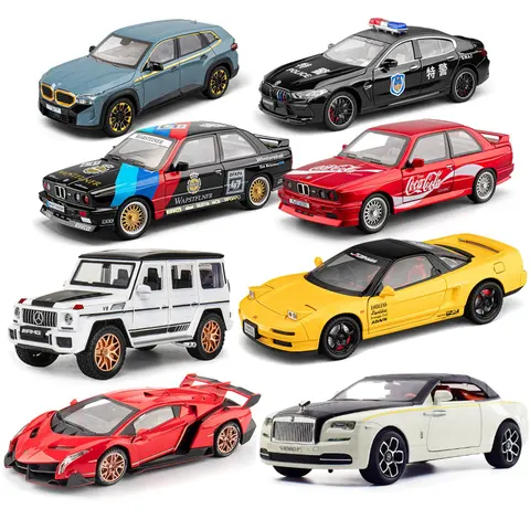 Collection of Die-Cast Model Cars Including BMW, Mercedes-Benz, Honda, Rolls-Royce, and More