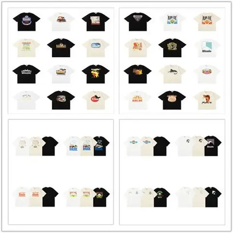 Collection of Graphic T-Shirts Featuring Various Designs and Logos