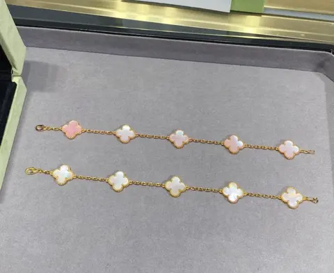 Alhambra Bracelet 5 Motifs Pink Shell Edition