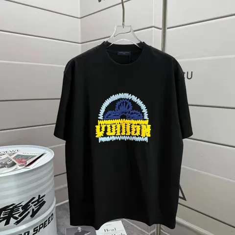 Louis Vuitton Black T-Shirt with Graphic Logo