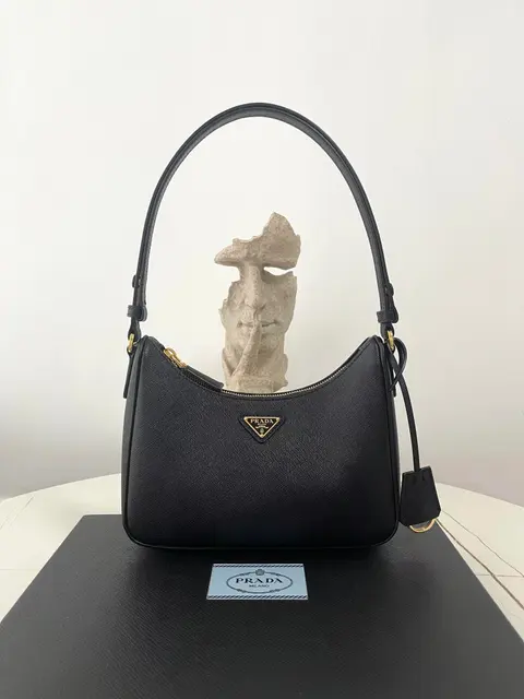 Prada Black Saffiano Leather Shoulder Bag
