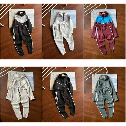 Color-Blocked Hoodie and Jogger Set Collection