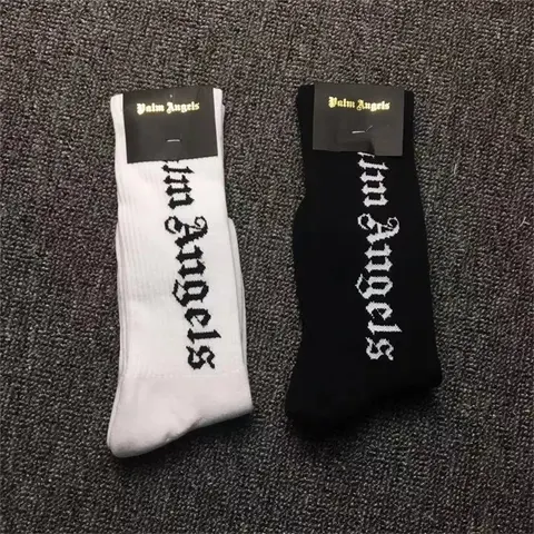 Palm Angels Logo Socks - Black and White