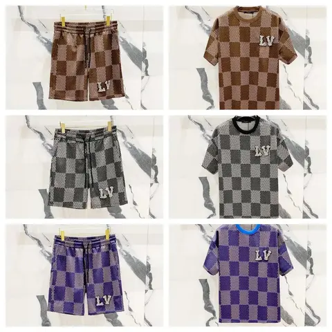 LV Checkerboard Pattern T-Shirts and Shorts Collection