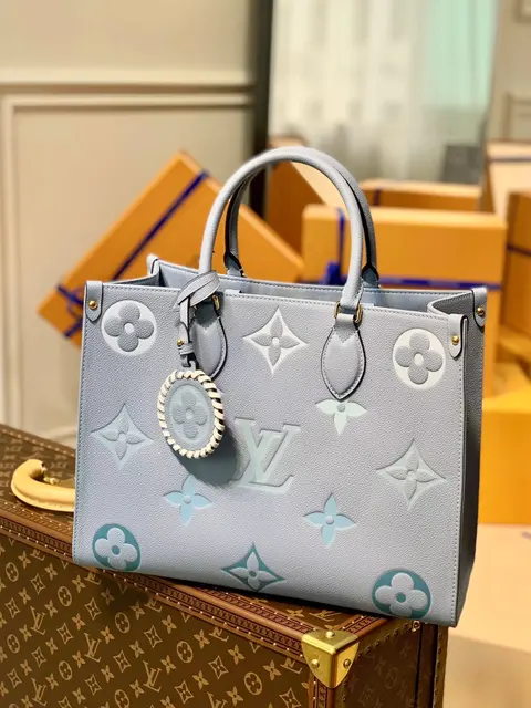 Louis Vuitton Onthego Tote Bag in Light Blue Monogram