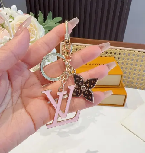 Louis Vuitton LV Monogram Keychain with Flower Charm