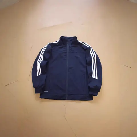 Adidas Navy Blue Track Jacket with White Stripes