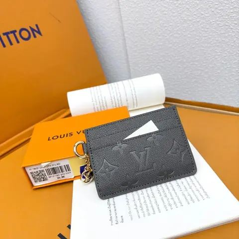 Louis Vuitton Grey Monogram Card Holder with Key Ring
