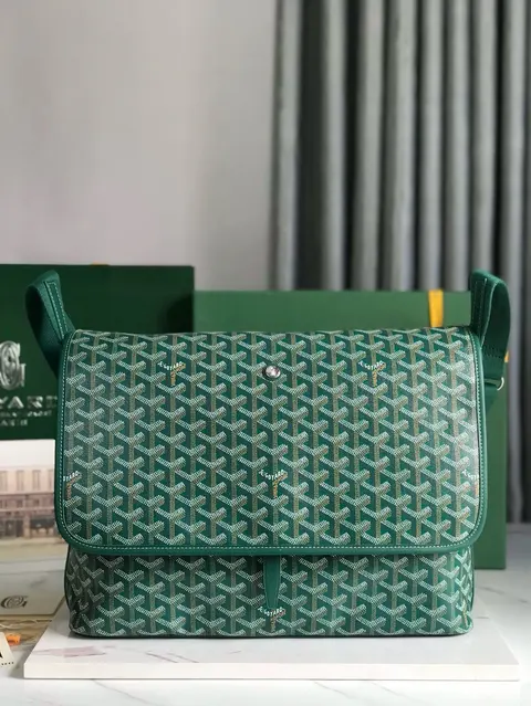 Goyard Green Monogram Canvas Shoulder Bag