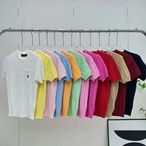 Ralph Lauren Cable Knit Short Sleeve Sweaters Collection