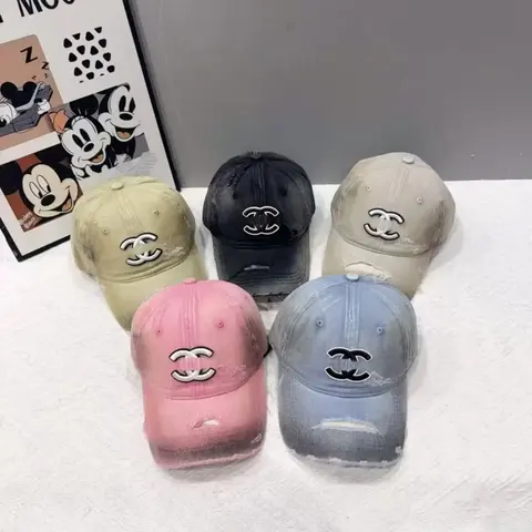 Chanel Logo Distressed Baseball Caps Collection