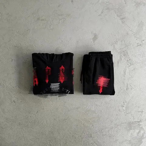 APS Black and Red Graphic Sweatshirt and Jogger Set