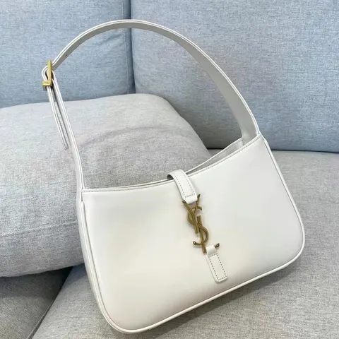Saint Laurent White Leather Medium Sac de Jour Bag