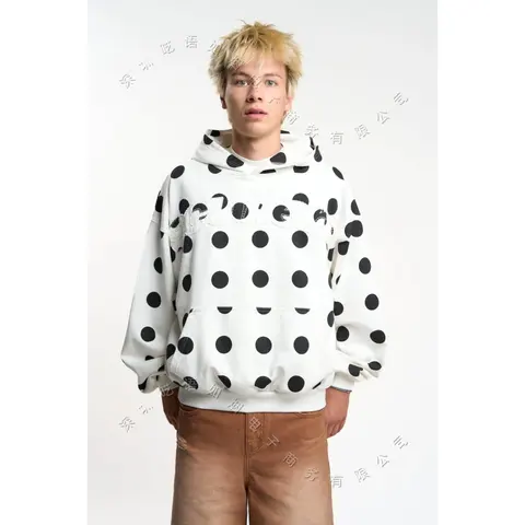 White Polka Dot Hoodie