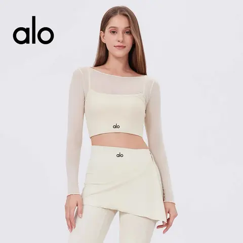 alo Yoga Long Sleeve Crop Top and Skirt Set