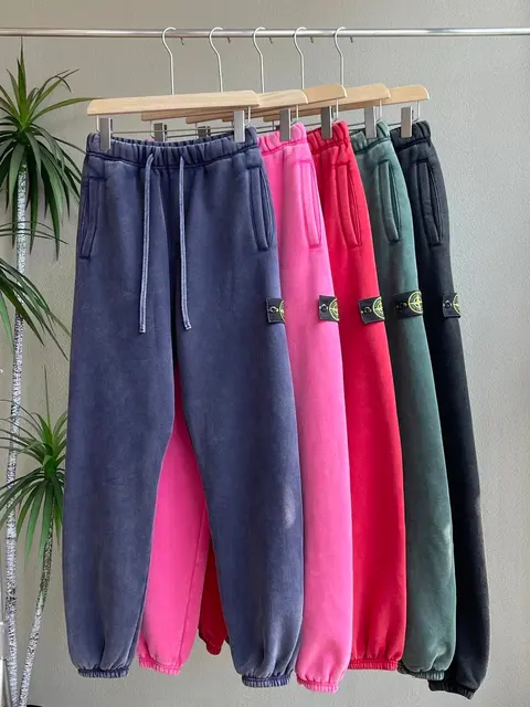 Velvet Jogger Sweatpants with Logo Patch