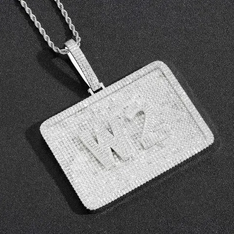 Diamond Encrusted 'W' Pendant Necklace