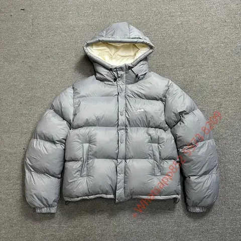 Moncler Gray Hooded Puffer Jacket