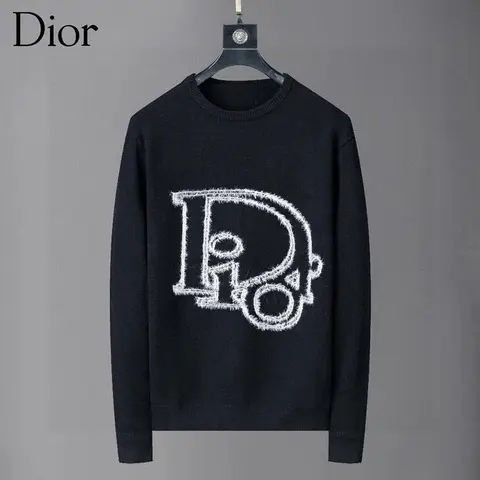 Dior Black Knit Sweater with Embroidered Logo