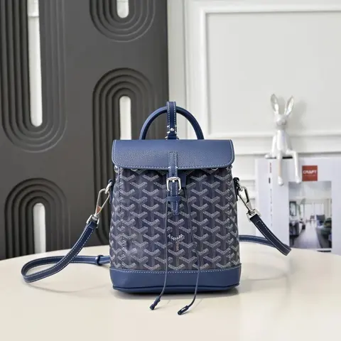 MCM Blue Monogram Backpack